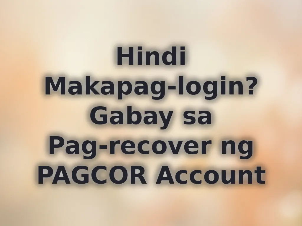 Recovering PAGCOR password